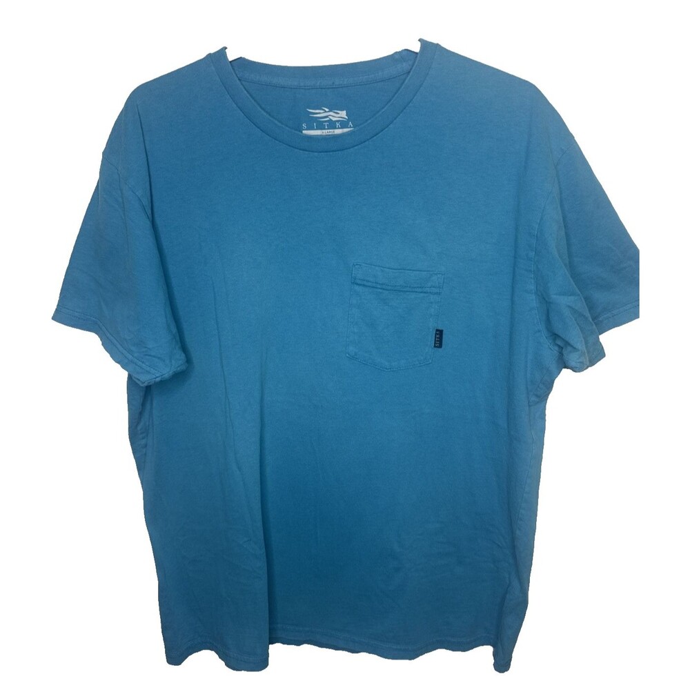 Sitka Gear Mens Core Pocket Tee T-Shirt Blue Size XL Cotton Lightweight